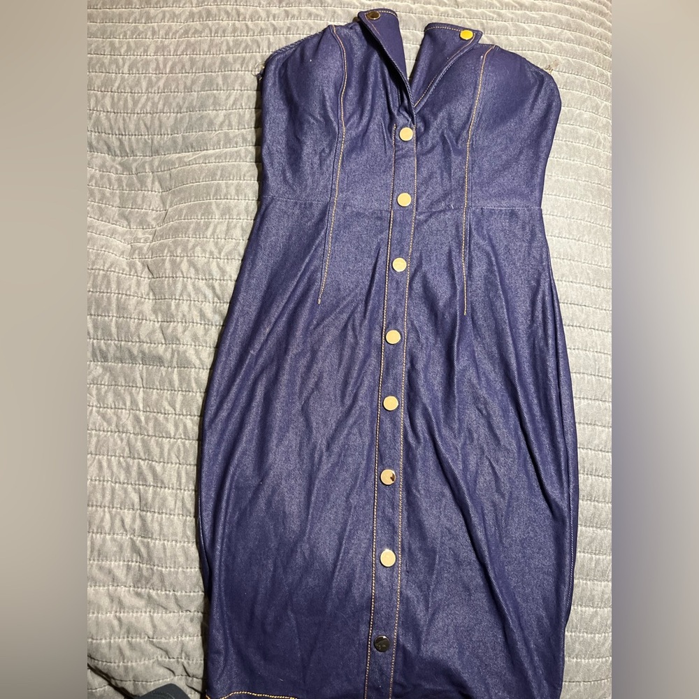 Elegant denim Button-Down Dress